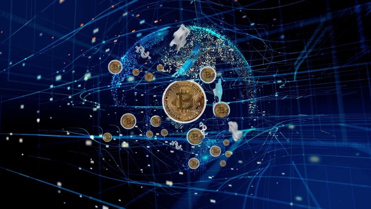 Image décrivant un réseau mondial de Bitcoin